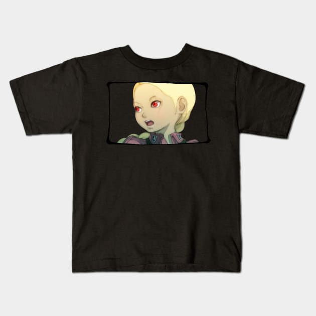 Gravity Rush - Kat Surprised Military Portrait Kids T-Shirt by Gekidami